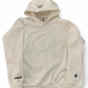 AAPE by A Bathing Ape BAPE White Embossed Logo Hoodie